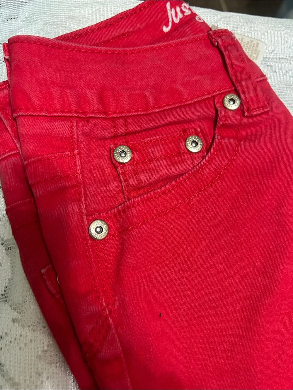 Justice Red Girls Jeans - Slim Fit